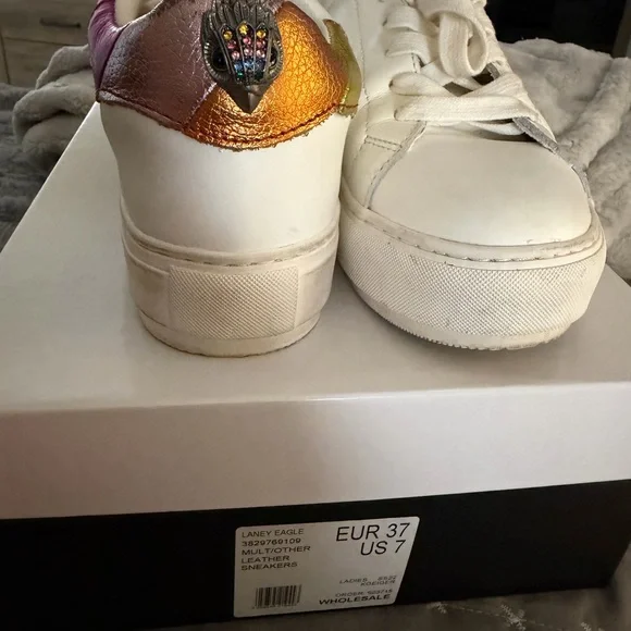 Kurt Geiger White Sneakers with Multicolor Accents - Picture 3 of 3